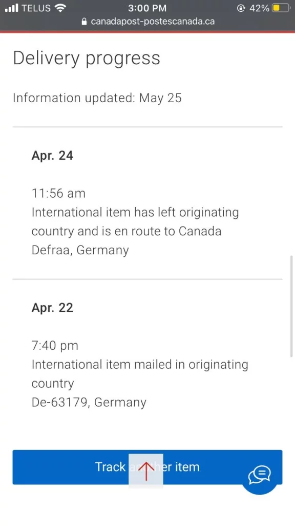 International Item Has Left Originating Country And Is En Route To Canada Meaning